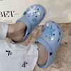 Sandalias y Chanclas Baotou de Concha de Estrella de Mar Azul Moda Verano Nuevo para Mujer Zapatos de Playa con Agujeros para Exteriores