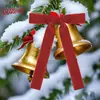 Decoración Navideña Transfronteriza Lazo de Boda Listos para Usar Accesorios de Cinturón de Terciopelo Colgante para Árbol de Navidad Colgante de Lazo para Valla