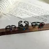 Anillo Popular Estilo Gótico Oscuro Y2K de Gato con Circonita Completa, Abierto, Dulce y Fresco, Sensación de Nicho de Alta Gama, Anillo Apilable