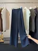Pantalones de traje estrechos de pierna ancha estilo commuter para mujer, nuevo modelo de otoño, cintura alta elástica, sueltos y fluidos, adelgazantes, pantalones casuales de pierna recta