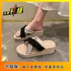Sandalias de Plataforma Retro de Moda y Lindas Estilo Ins con Suela Gruesa y Tacón de Cuña Inspirados en Chanel para Usar al Aire Libre, Nuevas para Verano y Otoño 2025