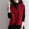 Chaleco Cárdigan de Punto Trenzado Retro Suéter Corto Chaleco Prendas de Abrigo para Mujer Primavera Otoño Chaleco sin Mangas Chaleco de Punto Cuello en V Mujer