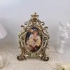 Moldura para Foto Clássica Franco-Europeia Retro Dourada Luxo Leve Mesa de Piano Mesa de Escritório Sala de Estar Sala de Jantar Ornamento de Mesa Pintura Decorativa Presente