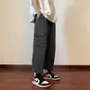Japonês retro cityboy Exército Verde calças masculinas moda de rua ins macacão funcional verão perna larga calças casuais