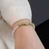 Pulsera de Perla Natural para Mujer Diseño Nicho Ins Sentido Avanzado Nueva Turmalina Jade Hetian Plata Esterlina Pulsera Venta al por Mayor