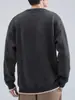 Tricô Retro Falso Duas Peças para Homens no Inverno Engrossado e Quente Gola Redonda Retro Pulôver Solto Casual Malha Base para Homens