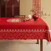 Mantel de boda rojo para un ambiente festivo en el hogar de los recién casados, adecuado para la mesa de centro o la mesa de comedor de la sala de estar, forma rectangular