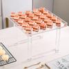 Bandeja cuadrada transparente para mesa de boda, para tartas, fiestas, aperitivos, galletas, alimentos, base de exhibición, estante de acrílico para postres