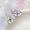 Aleación Circonita Flor Rosa Marca Mariposa Perla Colgante Simétrico Monótono Unilateral DIY Hecho a Mano Collar Accesorios de Joyería