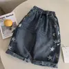 Conjunto Jeans Infantil 2026 Primavera e Outono Novo Estilo Meninos e Meninas Estampa de Estrela Calça Reta Roupa Superior Estilosa para Bebê Tendência