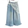 Pantalones Vaqueros para Niñas 2026 Pantalones de Volantes para Niños Pequeños y Niños Pequeños Elegantes Versátiles Estilo Coreano Casual Pantalones Largos Pantalones de Pierna Recta
