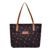 Nova Bolsa Feminina Estampada Versátil 2025 Simples e Fashionável Bolsa de Ombro Feminina de Grande Capacidade Estilo Ocidental Bolsa Tote Cereja