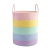 Cesta de Armazenamento Trançada com Corda de Algodão, Cesto de Roupas Sujas, Cesto de Armazenamento Doméstico para Roupas e Brinquedos com Alça, Balde de Armazenamento, Cesto de Roupas Sujas de Corda de Algodão
