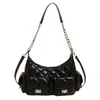 Bolso bandolera hobo estilo Chanel con cadena de rombos para mujer, de alta gama, nicho, para citas, gran capacidad, bandolera tote