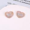 Aretes de Parche de Resina con Brillo Fantasía, Color Contrastante, Onda de Agua, Forma de Corazón de Melocotón, Accesorios para Joyería DIY, Adorno para Diadema, Funda de Teléfono Móvil