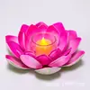 Lámpara de Flor de Loto Simulada Portavelas Flotante Forma de Loto Luz de Vela Electrónica Lámpara de Loto Bendición del Festival Linterna de Río