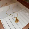 Acero de titanio piedra natural colgante de sol collar de acero inoxidable transfronterizo Maillard temperamento cadena de clavícula joyería nicho al por mayor