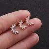 Brincos de Aço Inoxidável Estrela de Cinco Pontas com Zircônia 0.8X6mm para Mulheres Simples Parafuso Brinco Osso da Orelha Joias para Piercing Atacado