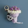 Dulce Colgante de Flor de Mano Tejido a Mano Exquisito Llavero de Lana Crochet Hecho a Mano Mini Colgante de Flor para Bolso