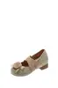 Sapatos femininos da moda e elegantes com salto grosso estilo retrô e bico fino para aumentar a altura, novo modelo de verão 2026 para combinar com saias, sapatos Mary Jane