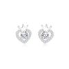Brincos de prata 925 esterlina com zircônia em formato de coração e coroa para mulheres, de alta qualidade, amor, nicho, simples, outono e inverno, brincos versáteis, atacado