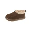 Botas de Nieve Integradas de Piel de Oveja y Lana con Suela Gruesa para Niños 2025 Nuevo Estilo Invierno Cálidas Versátiles Feas-Bonitas Adorables Antideslizantes Zapatos de Algodón