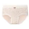 Calcinhas femininas de algodão para o verão, que abraçam o quadril, com estampa floral jacquard, forro 100% algodão, confortáveis e amigáveis à pele, cintura média, calcinha sexy com acabamento em renda