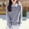 Suéter Corto Estilo Chanel Falso de Dos Piezas con Cuello de Solapa para Mujer, Nuevo Cárdigan de Punto Estilo Coreano para Otoño e Invierno con Chaqueta Superior de Punto Trenzado