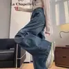 Jeans de Trabajo Americanos para Mujer Primavera y Otoño 2025 Tendencia Versátil Nuevos de Cintura Alta Sueltos Multi Bolsillos Delgados de Pierna Ancha