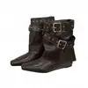 Botas de punta con hebilla de moda con diseño interior que aumenta la altura, nuevas botas cortas estilo western americano para mujer, botines estilo hot girl