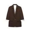 Chaqueta Elegante de Solapa con Hombreras y Puños Rayados Estilo Europeo y Americano Transfronterizo Z 2026 Nueva Moda 2215518