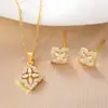 Cdd Juego de Aretes y Collar de Trébol de Cuatro Hojas Transfronterizo de Moda Japonés y Coreano, Fuente de Fábrica de Joyería de Lujo Ligero de Gama Alta