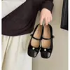 Zapatos Mary Jane Cuadrados Retro para Mujer 2026 Primavera Estilo Suave Francés Aumento Interno de Altura Lazo Planos de Corte Bajo Zapatos de una Sola Pieza