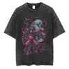 Talla Europea Transfronteriza Verano Nuevo Hombre Camiseta Lavada Harajuku Streetwear
