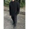 Malha Masculina de Inverno com Padrão de Cânhamo em Relevo, Ponto Grosso, Estilo Britânico, Meio Zíper, Gola Alta, Peça Versátil