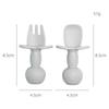 Garfo Colher de Silicone para Bebê Garfo Colher Treinamento de Predador para Bebê Cabo Curto Aprendizado Artefato de Dentição Garfo Colher Macia de Silicone