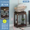 Soporte de exhibición de piedra, soporte para pecera, base, mesa auxiliar, mesa de rincón, soporte para plantas, sala de estar de madera maciza de pie