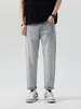 Ropa Popular para Hombre / Novedad de Primavera Tencel para Hombre Estilo Americano High Street Ajuste Holgado Jeans Cónicos Pantalones Casuales Cortos para Hombre