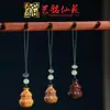 Sándalo Verde Flor de Loto Calabaza Cadena para Teléfono Móvil Talla en Sándalo Colgante Lindo Colgante para Bolso DIY Yiming Xianyuan Combinación Creativa