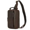 Bolso de Pecho de Cuero Crazy Horse Popular Transfronterizo Cuero Vacuno de Primera Capa Retro Bandolera Exterior Cuero Vacuno Bolso de Hombro Mochila de Cuero Genuino