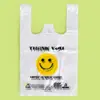 ¡Wow, Bolsas Transparentes Personalizadas con Caras Sonrientes, Bolsas para Empaquetar Frutas de Compras en el Supermercado, Bolsas Tipo Chaleco, Venta Directa del Fabricante