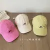Boné de Baseball Simples Bordado com Letras para Crianças, Boné Unissex com Aba Curva para Bebês, Chapéu Estiloso com Proteção Solar para Primavera e Outono