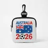 Bolsa de Almacenamiento para Auriculares con Cable, Bolsa de Transporte Portátil, Tarjetero, Billetera para Monedas, Copa Mundial de Fútbol Transfronteriza 2026, Bandera Nacional