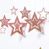 Paquete de 7 Adornos Colgantes de Estrella Hueca para Fiesta Navideña de Cumpleaños Arreglo Decorativo Adornos Colgantes de Estrella de Cinco Puntas Fábrica