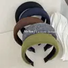 Diadema de Lana de Estilo Coreano de Cabeza Ancha, Elegante y Elegante, Pasador Versátil para Salir, Diadema de Esponja de Color Puro de Gama Alta para Mujeres