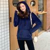 Suéter de terciopelo dorado de doble cara 2022 nuevo para mujer otoño e invierno suelto estilo coreano forrado de terciopelo grueso de moda con capucha invierno