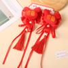 Horquilla de Año Nuevo chino, horquilla antigua con borlas para niños, accesorios Hanfu, par de serpentinas rojas para niñas, accesorios para el cabello
