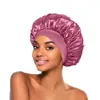 Gorro de Satén Extra Grande para Dormir para Mujer Borde Elástico Ancho Alta Elasticidad Gorro Nocturno Gorro para el Cabello para el Cuidado Diario del Cabello