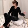 Pijama de Terciopelo para Mujer, Nuevo Conjunto de Cárdigan de Manga Larga Primavera y Otoño 2026, Ropa de Casa de Venta Caliente Popular en Internet para Mujer