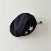 Gorra Retro Americana de Estrella para Niños, Boina Británica Casual Versátil para Bebés, Niños y Niñas, Gorra de Periódico Elegante